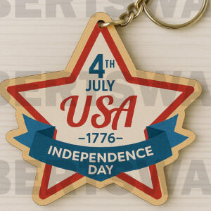 Intra απο ξύλο plywood 3mm-4mm πάχος 4 Ιουλίου Star Independence Δίασταση 6x6 cm INTRAFABR-122668671