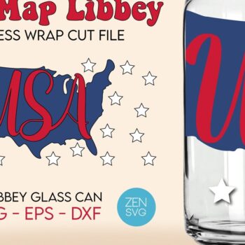 Intra απο ξύλο plywood 3mm-4mm πάχος 4 Ιουλίου Χάρτης ΗΠΑ 16 oz Libbey Glass Can Δίασταση 30x20 cm INTRAFABR-119888672 - Image 1