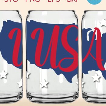 Intra απο ξύλο plywood 3mm-4mm πάχος 4 Ιουλίου Χάρτης ΗΠΑ 16 oz Libbey Glass Can Δίασταση 30x20 cm INTRAFABR-119888672 - Image 2