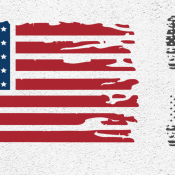 Intra απο ξύλο plywood 3mm-4mm πάχος 4 Ιουλίου American Distressed Flag Δίασταση 7x7 cm INTRAFABR-99205807 - Image 1
