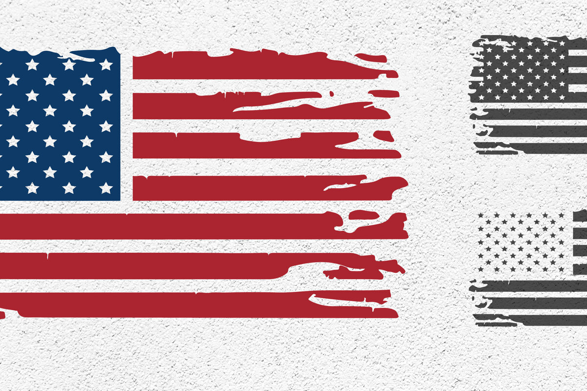 Intra απο ξύλο plywood 3mm-4mm πάχος 4 Ιουλίου American Distressed Flag Δίασταση 7x7 cm INTRAFABR-99205807