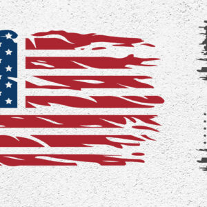 Intra απο ξύλο plywood 3mm-4mm πάχος 4 Ιουλίου American Distressed Flag Δίασταση 7x7 cm INTRAFABR-99205838