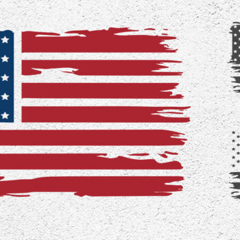 Intra απο ξύλο plywood 3mm-4mm πάχος 4 Ιουλίου American Distressed Flag Δίασταση 7x7 cm INTRAFABR-99205853 - Image 1