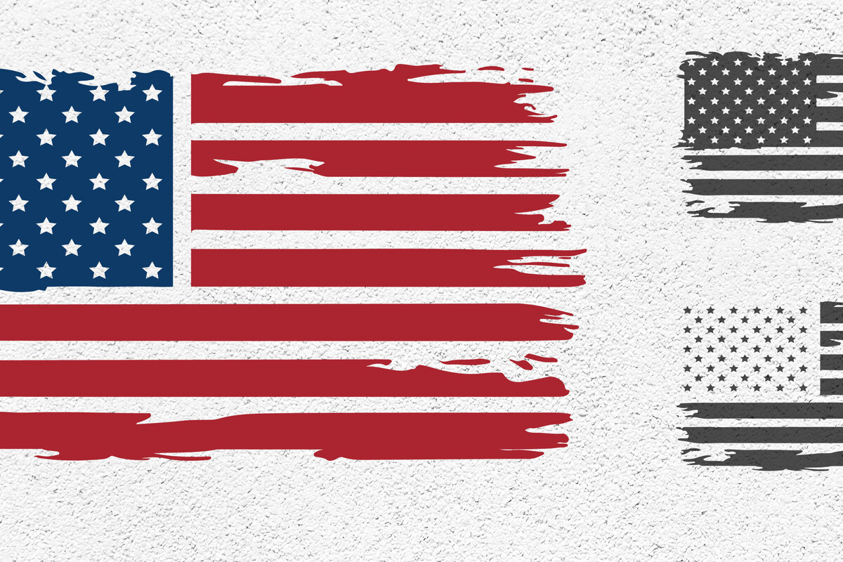 Intra απο ξύλο plywood 3mm-4mm πάχος 4 Ιουλίου American Distressed Flag Δίασταση 7x7 cm INTRAFABR-99205853