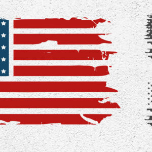 Intra απο ξύλο plywood 3mm-4mm πάχος 4 Ιουλίου American Distressed Flag Δίασταση 7x7 cm INTRAFABR-99205718