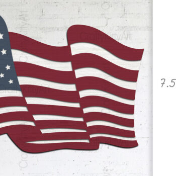 Intra απο ξύλο plywood 3mm-4mm πάχος 4 Ιουλίου American Flag 3D Layered Δίασταση 7x7 cm INTRAFABR-99063452 - Image 2