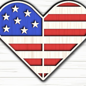 Intra απο ξύλο plywood 3mm-4mm πάχος 4th of July-American Love Δίασταση 40x40 cm INTRAFABR-117368882 - Image 1