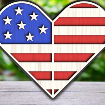 Intra απο ξύλο plywood 3mm-4mm πάχος 4th of July-American Love Δίασταση 40x40 cm INTRAFABR-117368882 - Image 2