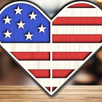 Intra απο ξύλο plywood 3mm-4mm πάχος 4th of July-American Love Δίασταση 40x40 cm INTRAFABR-117368882 - Image 3