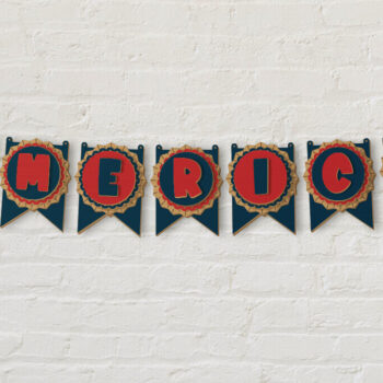 Intra απο ξύλο plywood 3mm-4mm πάχος 4 Ιουλίου Banner | Γιρλάντα Δίασταση 50x20 cm INTRAFABR-121891590 - Image 1