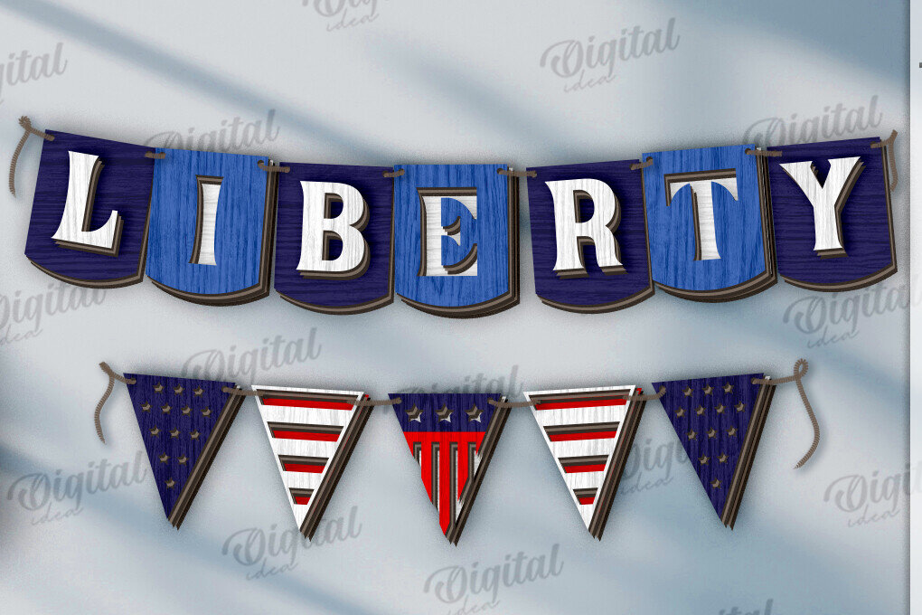 Intra απο ξύλο plywood 3mm-4mm πάχος 4 Ιουλίου Banner . Διακόσμηση σπιτιού Δίασταση 30x20 cm INTRAFABR-121905190