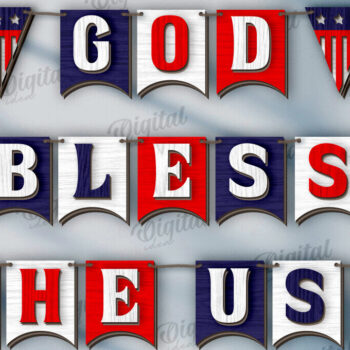 Intra απο ξύλο plywood 3mm-4mm πάχος 4 Ιουλίου Banner . Διακόσμηση σπιτιού Δίασταση 30x20 cm INTRAFABR-121903649 - Image 1