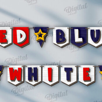 Intra απο ξύλο plywood 3mm-4mm πάχος 4 Ιουλίου Banner . Διακόσμηση σπιτιού Δίασταση 30x20 cm INTRAFABR-121904659 - Image 1