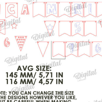 Intra απο ξύλο plywood 3mm-4mm πάχος 4 Ιουλίου Banner . Διακόσμηση σπιτιού Δίασταση 30x20 cm INTRAFABR-121904726 - Image 2