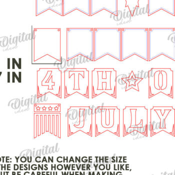 Intra απο ξύλο plywood 3mm-4mm πάχος 4 Ιουλίου Banner . Διακόσμηση σπιτιού Δίασταση 30x20 cm INTRAFABR-121904827 - Image 2