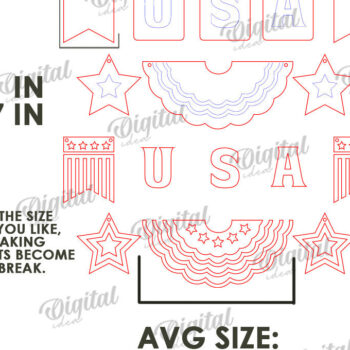 Intra απο ξύλο plywood 3mm-4mm πάχος 4 Ιουλίου Banner . Διακόσμηση σπιτιού Δίασταση 30x20 cm INTRAFABR-121904980 - Image 2