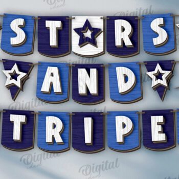 Intra απο ξύλο plywood 3mm-4mm πάχος 4 Ιουλίου Banner . Διακόσμηση σπιτιού Δίασταση 30x20 cm INTRAFABR-121905154 - Image 1