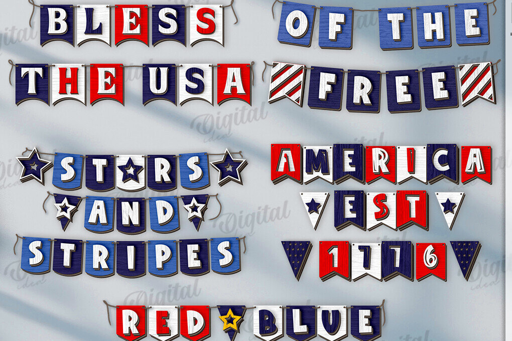 Intra απο ξύλο plywood 3mm-4mm πάχος 4η Ιουλίου Πανό κοπής με λέιζερ Δίασταση 30x20 cm INTRAFABR-122001607