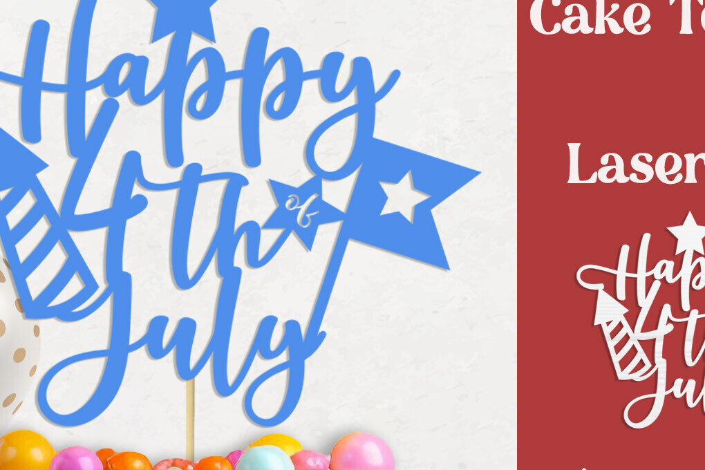 Intra απο ξύλο plywood 3mm-4mm πάχος 4η Ιουλίου Cake Topper, Patriotic  Δίασταση 30x20 cm INTRAFABR-122139443 - Image 1