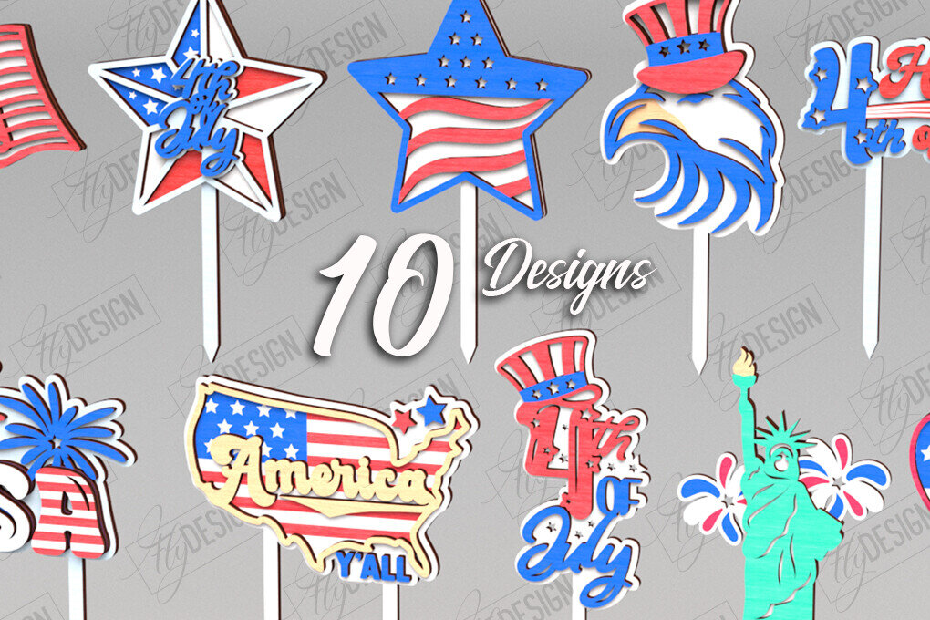 Intra απο ξύλο plywood 3mm-4mm πάχος 4th of July Cake Δίασταση 30x20 cm INTRAFABR-122083187