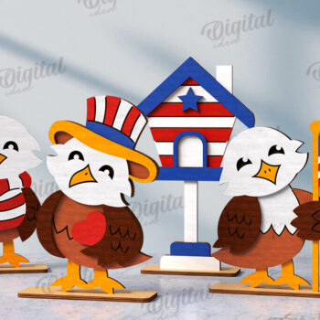 Intra απο ξύλο plywood 3mm-4mm πάχος 4th of July Characters Cut  Δίασταση 30x20 cm INTRAFABR-123141504 - Image 2