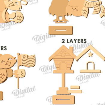 Intra απο ξύλο plywood 3mm-4mm πάχος χαρακτήρων 4ης Ιουλίου Δίασταση 30x20 cm INTRAFABR-122885208 - Image 2