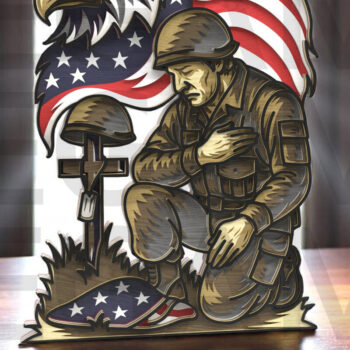 Intra απο ξύλο plywood 3mm-4mm πάχος 4 Ιουλίου Fallen Soldier Δίασταση 30x20 cm INTRAFABR-122866934 - Image 1