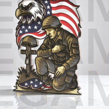 Intra απο ξύλο plywood 3mm-4mm πάχος 4 Ιουλίου Fallen Soldier Δίασταση 30x20 cm INTRAFABR-122866934 - Image 2