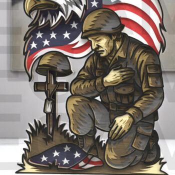 Intra απο ξύλο plywood 3mm-4mm πάχος 4 Ιουλίου Fallen Soldier Δίασταση 30x20 cm INTRAFABR-122866934 - Image 4