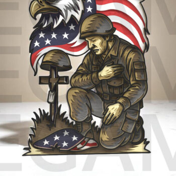 Intra απο ξύλο plywood 3mm-4mm πάχος 4 Ιουλίου Fallen Soldier Δίασταση 30x20 cm INTRAFABR-122866934 - Image 8