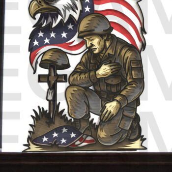 Intra απο ξύλο plywood 3mm-4mm πάχος 4 Ιουλίου Fallen Soldier Δίασταση 30x20 cm INTRAFABR-122866934 - Image 9