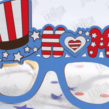 Intra απο ξύλο plywood 3mm-4mm πάχος 4 Ιουλίου Γυαλιά | CNC Δίασταση 15x15 cm INTRAFABR-121594440 - Image 1