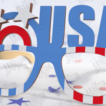 Intra απο ξύλο plywood 3mm-4mm πάχος 4 Ιουλίου Γυαλιά | CNC Δίασταση 15x15 cm INTRAFABR-121594428 - Image 1