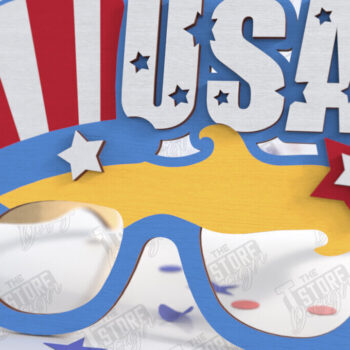 Intra απο ξύλο plywood 3mm-4mm πάχος 4 Ιουλίου Γυαλιά | Κόμμα Δίασταση 15x15 cm INTRAFABR-121354374 - Image 1