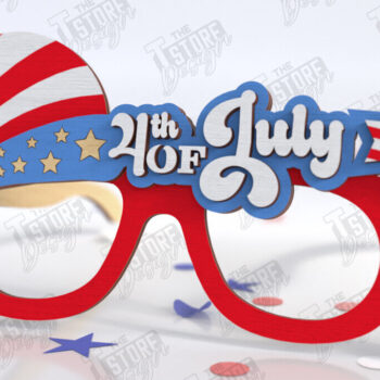 Intra απο ξύλο plywood 3mm-4mm πάχος 4 Ιουλίου Γυαλιά | Κόμμα Δίασταση 15x15 cm INTRAFABR-121354381 - Image 1