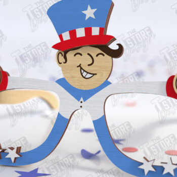 Intra απο ξύλο plywood 3mm-4mm πάχος 4 Ιουλίου Γυαλιά | Κόμμα Δίασταση 15x15 cm INTRAFABR-121354385 - Image 1