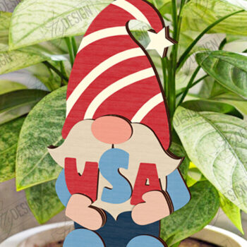 Intra απο ξύλο plywood 3mm-4mm πάχος 4 Ιουλίου Gnome Stakes | CNC Δίασταση 15x15 cm INTRAFABR-121912190 - Image 1