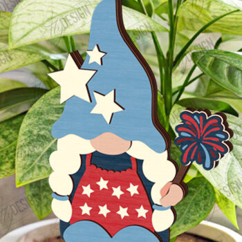 Intra απο ξύλο plywood 3mm-4mm πάχος 4 Ιουλίου Gnome Stakes | CNC Δίασταση 15x15 cm INTRAFABR-121912213 - Image 1