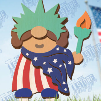 Intra απο ξύλο plywood 3mm-4mm πάχος 4 Ιουλίου Gnome Stakes | CNC Δίασταση 15x15 cm INTRAFABR-120839760 - Image 1