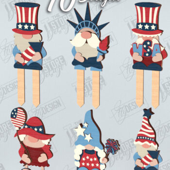 Intra απο ξύλο plywood 3mm-4mm πάχος Gnome Stakes 4 Ιουλίου Δίασταση 15x15 cm INTRAFABR-122086264 - Image 1