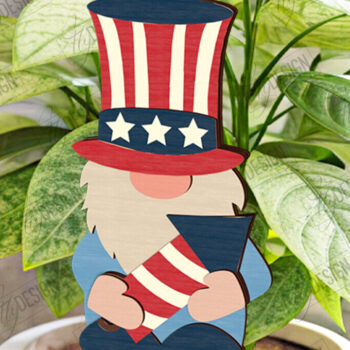 Intra απο ξύλο plywood 3mm-4mm πάχος Gnome Stakes 4 Ιουλίου Δίασταση 15x15 cm INTRAFABR-122086264 - Image 6