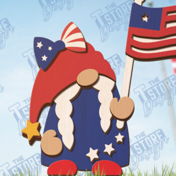 Intra απο ξύλο plywood 3mm-4mm πάχος Gnome Stakes 4 Ιουλίου Δίασταση 15x15 cm INTRAFABR-120839793 - Image 3