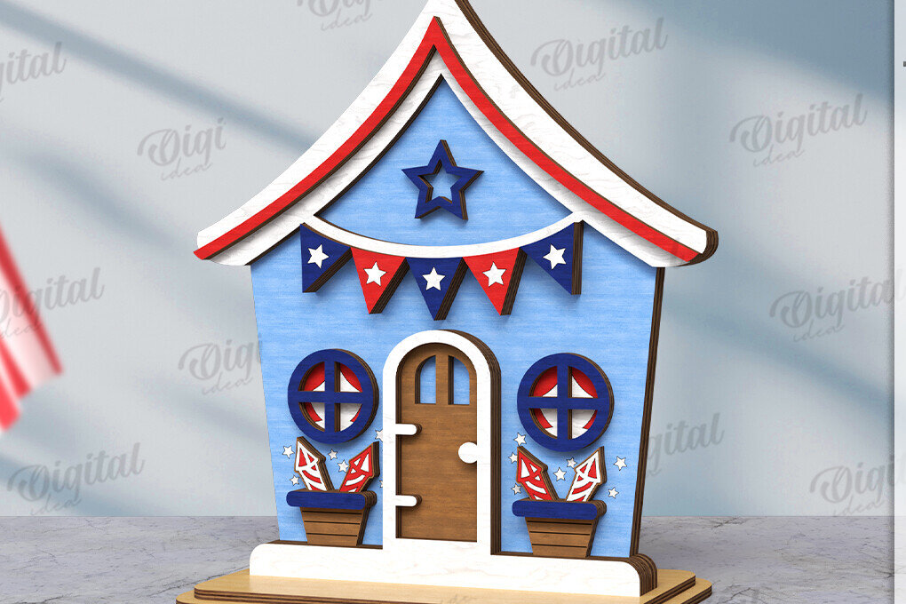 Intra απο ξύλο plywood 3mm-4mm πάχος 4 Ιουλίου House . Διακόσμηση σπιτιού Δίασταση 30x20 cm INTRAFABR-121589544