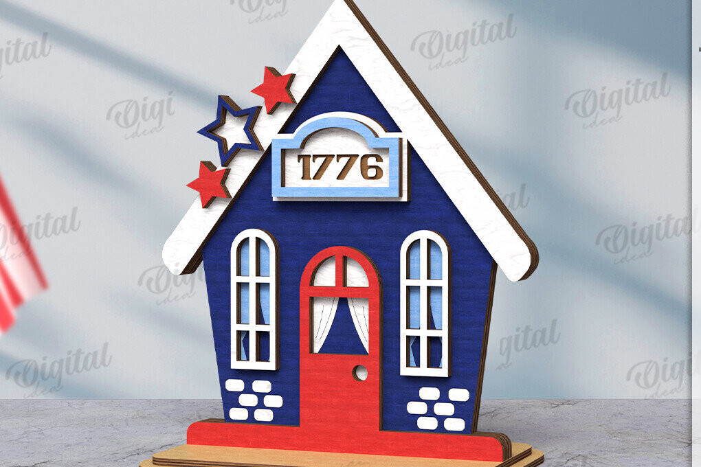 Intra απο ξύλο plywood 3mm-4mm πάχος 4 Ιουλίου House . Διακόσμηση σπιτιού Δίασταση 30x20 cm INTRAFABR-121589668