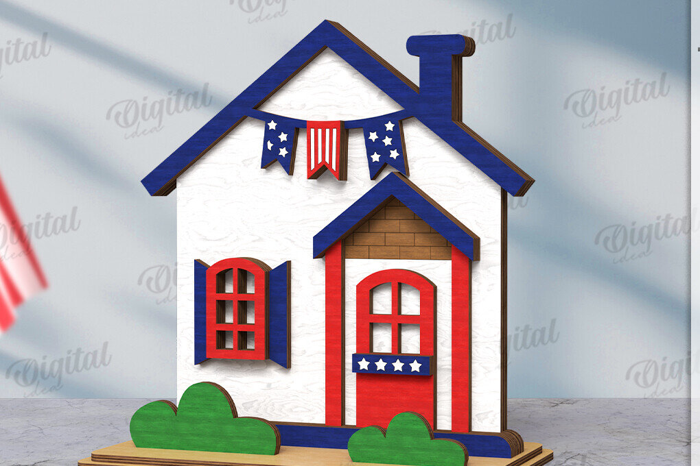 Intra απο ξύλο plywood 3mm-4mm πάχος 4 Ιουλίου House . Διακόσμηση σπιτιού Δίασταση 30x20 cm INTRAFABR-121589793