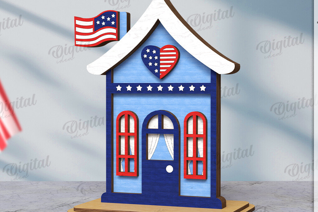 Intra απο ξύλο plywood 3mm-4mm πάχος 4 Ιουλίου House . Διακόσμηση σπιτιού Δίασταση 30x20 cm INTRAFABR-121589889