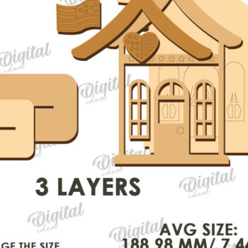 Intra απο ξύλο plywood 3mm-4mm πάχος 4 Ιουλίου House . Διακόσμηση σπιτιού Δίασταση 30x20 cm INTRAFABR-121589889 - Image 2