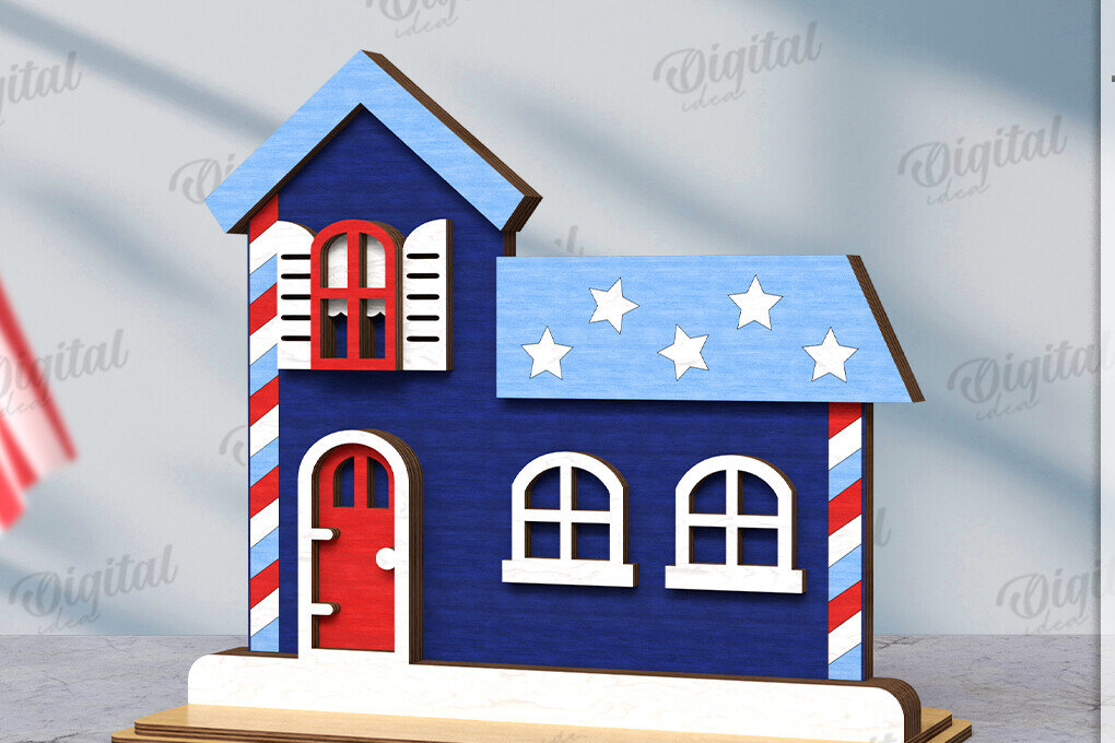 Intra απο ξύλο plywood 3mm-4mm πάχος 4 Ιουλίου House . Διακόσμηση σπιτιού Δίασταση 30x20 cm INTRAFABR-121589970