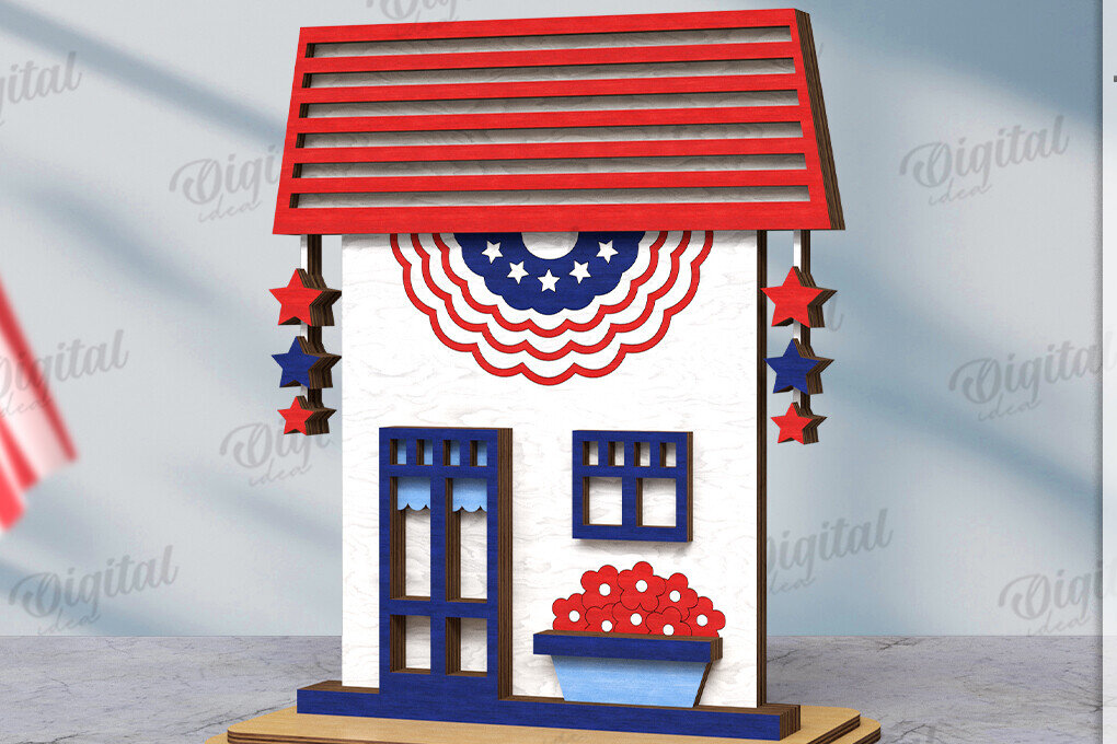 Intra απο ξύλο plywood 3mm-4mm πάχος 4 Ιουλίου House . Διακόσμηση σπιτιού Δίασταση 30x20 cm INTRAFABR-121590019