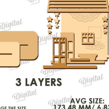 Intra απο ξύλο plywood 3mm-4mm πάχος 4 Ιουλίου House . Διακόσμηση σπιτιού Δίασταση 30x20 cm INTRAFABR-121590019 - Image 2